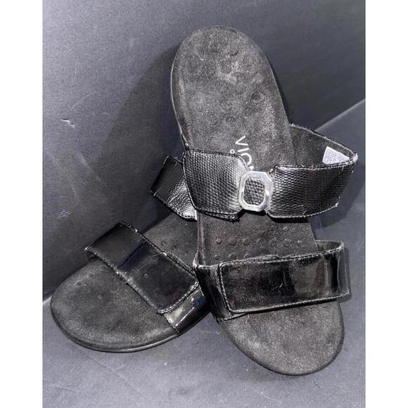 Vionic Orthaheel Camila Orthotic Comfort Black Slip On Slides Sandals US Size 9 - Picture 1 of 11
